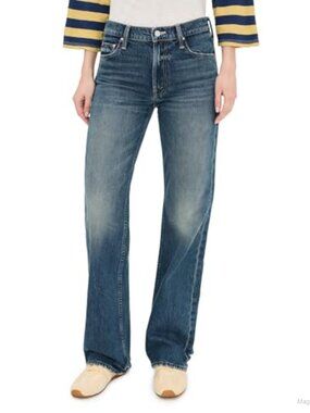 Mother The Reifler Mid Rise Straight Non-Stretch Denim Jeans